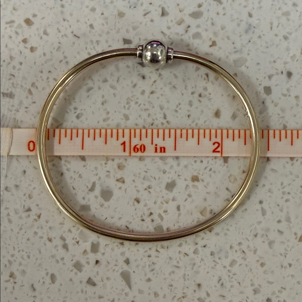 Le Stage 14k gold and sterling silver bracelet bangle - Picture 4 of 5